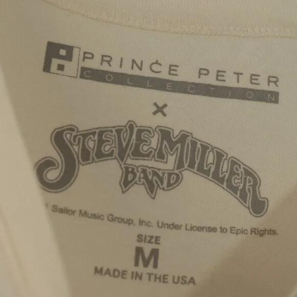 Prince Peter Steve Miller Band T Shirt 70s Style Screen Print Graphic Band tee - Picture 5 of 7